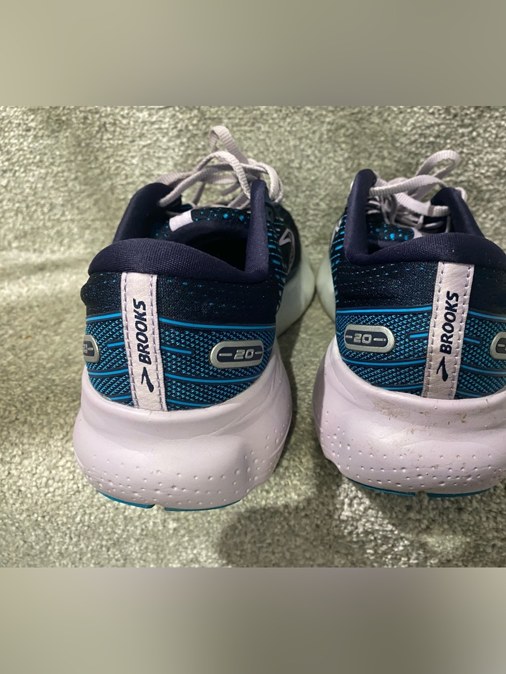 Brooks Navy Running Shoes with Light Pink Laces and Teal Accents - Picture 4 of 5